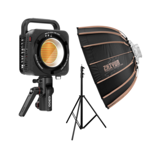 Kit de Iluminacion Zhiyun Molus G300 + Softbox Parabolico Zhiyun 90D 90CM  + Parante 2.8 Metros