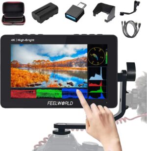 Monitor Feelworld F5 Pro X + Bateria + Cargador + Maletin