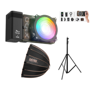 Zhiyun Molus X100 RGB Pro Luz Led RGB + Softbox Parabolico 60D + Parante de Aire Comprimido de 2.8 Metros Altura