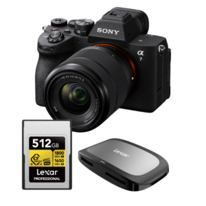 Camara Sony A7V + Lente Sony 28-70MM 3.5-5.6 + Tarjeta CFExpress Lexar 512GB 1800Mbs + Lectora USB 3.2 CFExpress 2 en 1
