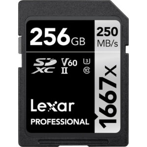 Tarjeta de Memoria SD V60 Lexar 256GB Professional 1667x UHS-II SDXC