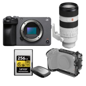 Camara Sony FX3 + Lente Sony 70-200MM F2.8 GMII + Jaula Smallrig + Tarjeta CFExpress Tipo A Lexar Gold 256GB + Lectora Lexar CFExpress 2 en 1