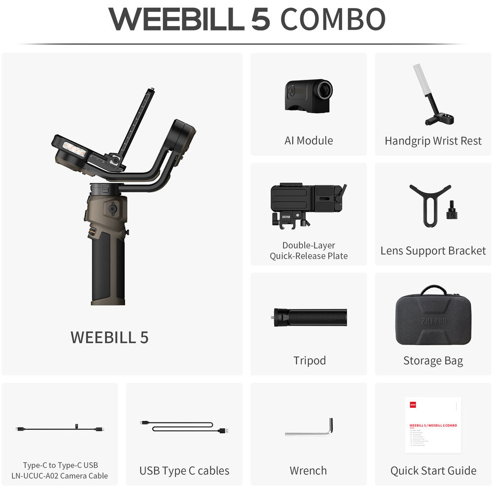 Estabilizador Gimbal Profesional Zhiyun Weebill 5 Combo 5 Estabilizador Gimbal Profesional Zhiyun Weebill 5 Combo - Imagen 4